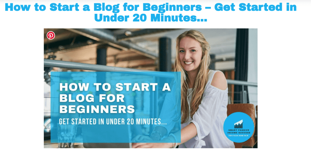 beginners guide example - start a blog