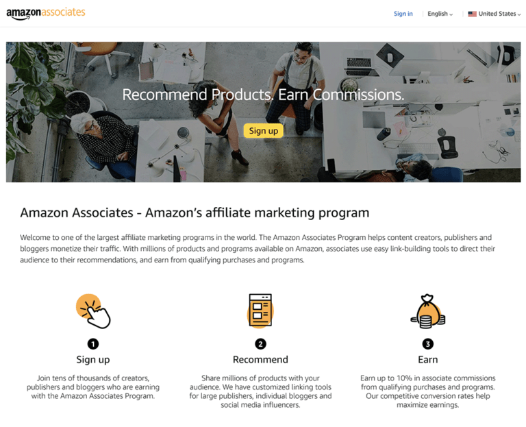 best affiliate marketing programs for beginners - amazon associates affiliate program