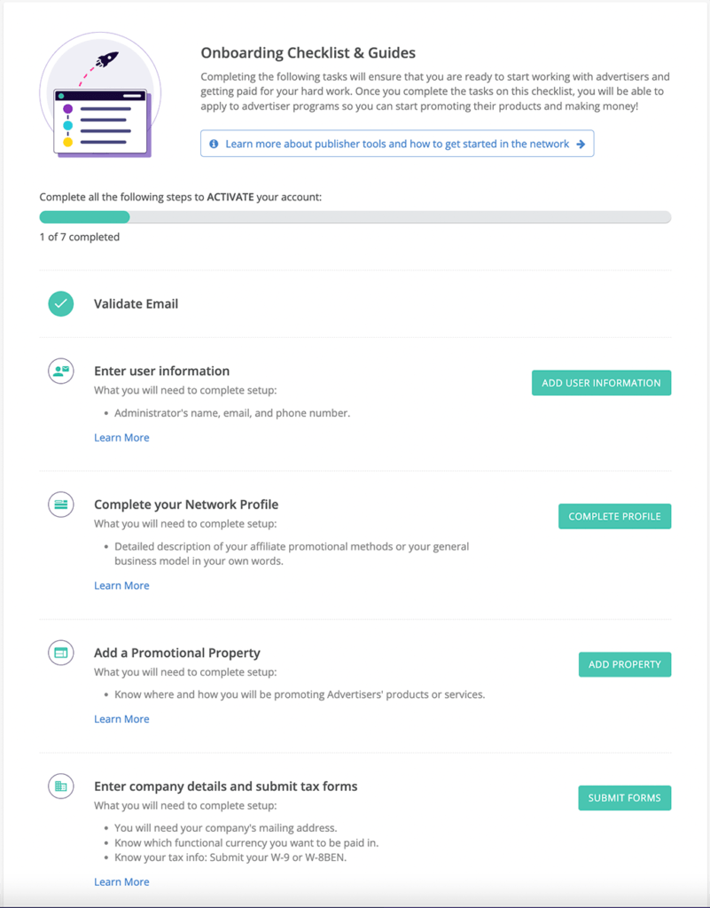 CJ Affiliate Onboarding Process