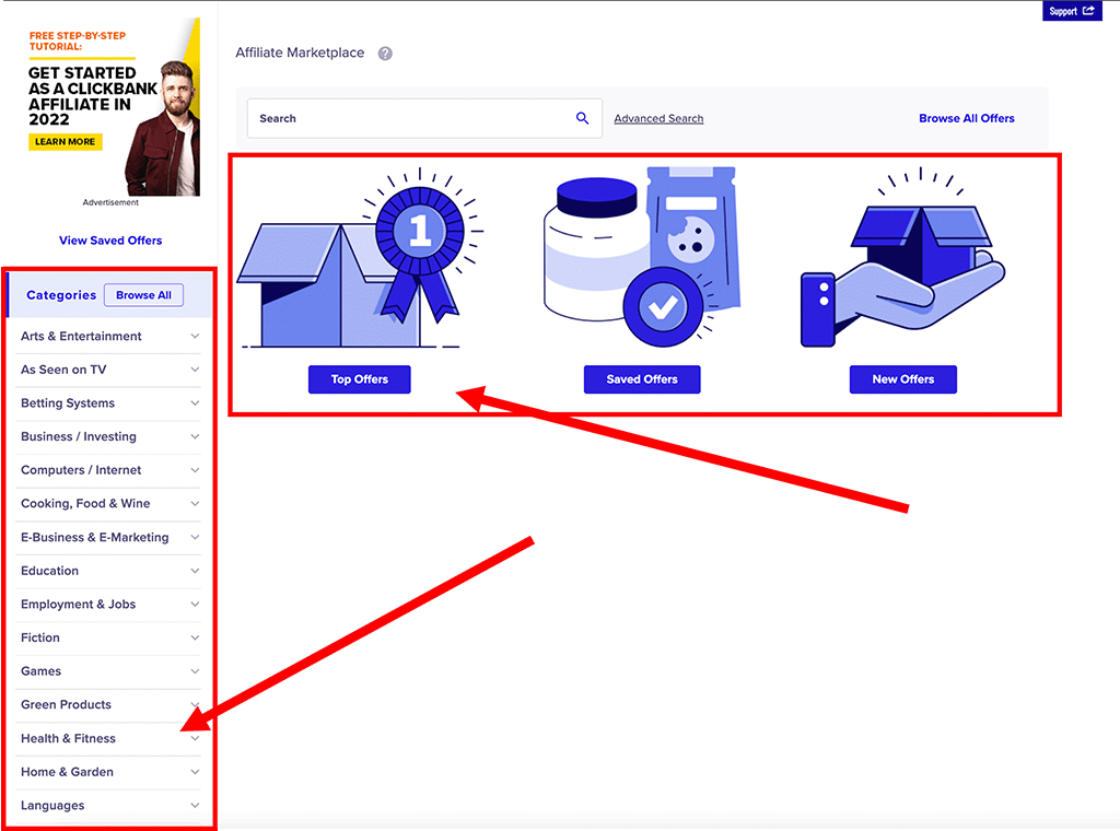 ClickBank Marketplace Categories