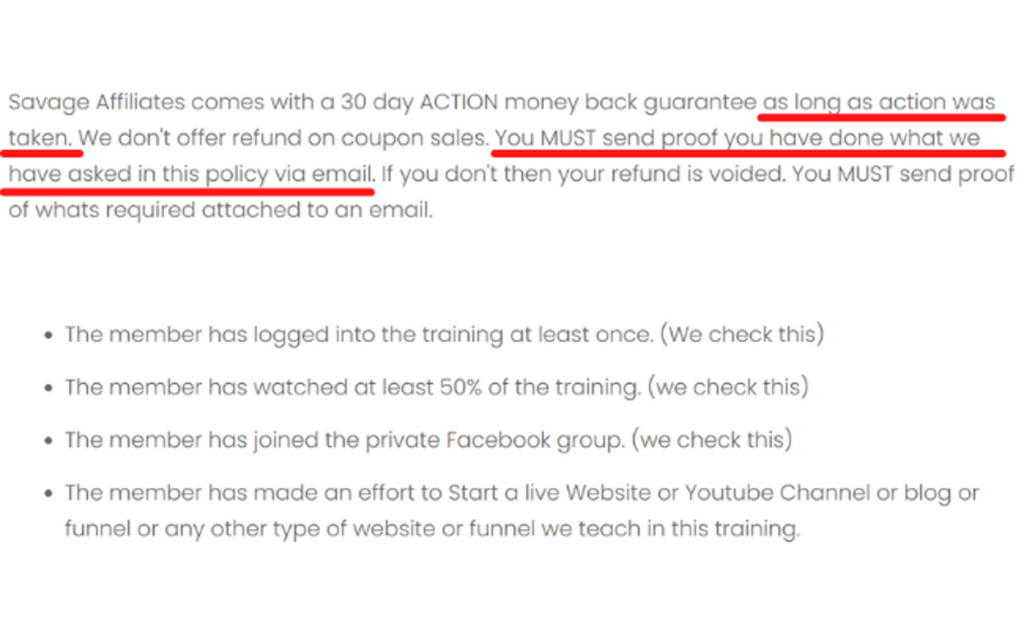 Savage Affiliates Refund Policy - Smart Passive Income Success - Smart Passive Income Success
