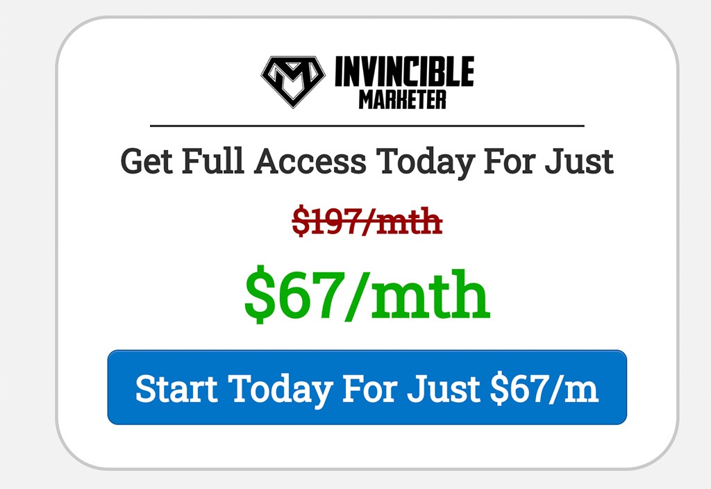 Invincible Marketer Review - Price