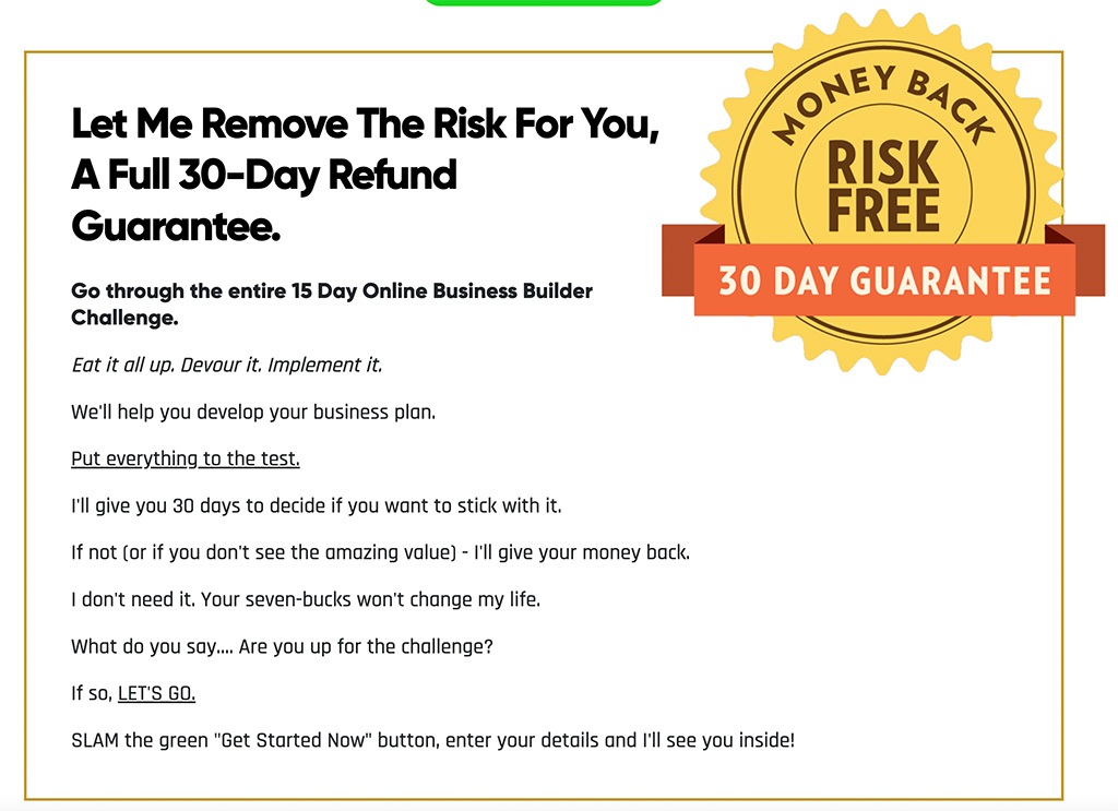 Legendary Marketer review - money back guarantee