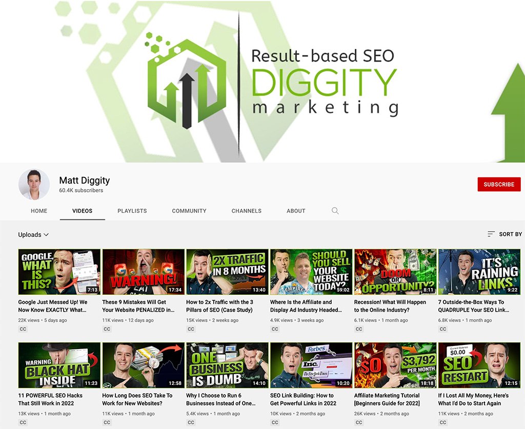 Matt Diggity - YouTube Channel