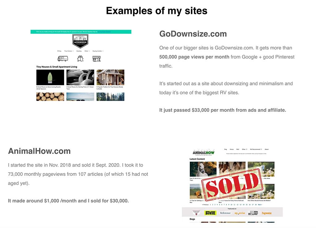 Passive Income Geek - Examples of Morten's sites - Smart Passive Income Success - Smart Passive Income Success