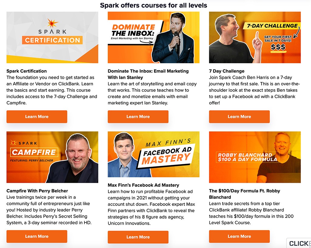 Spark by ClickBank Review - Training Courses Examples - Smart Passive Income Success - Smart Passive Income Success