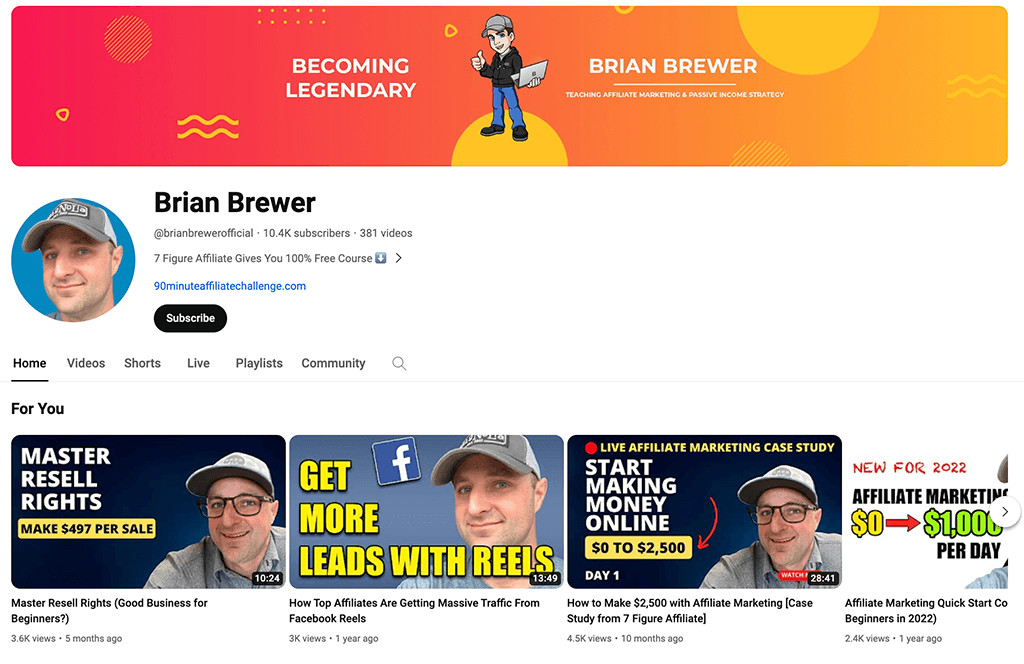 Brian Brewer YouTube Channel