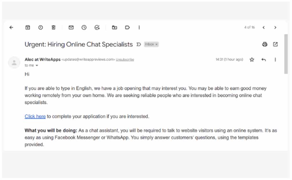social-sales-rep-review-spam-email