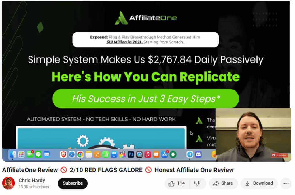 affiliate-one-chris-hardy-youtube-review